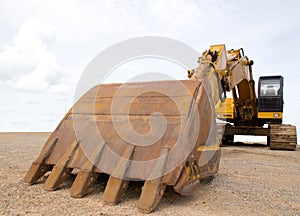 Heavy Duty Construction Equipment Parked at Worksite