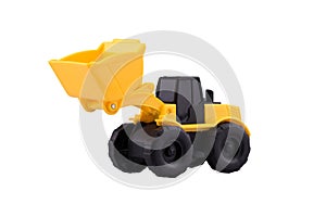 Heavy duty construction Tractor toy isolated with clipping path