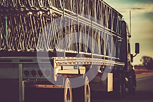 Heavy Duty Crane Frame Transport on a Semi Truck