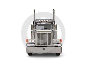 Heavy duty dark gray big truck - front view