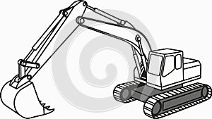 Heavy-Duty Excavator Digging Machine, Construction Equipment, vector design Generative AI