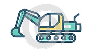 Heavy Duty Excavator Icon for Construction Development, vector design Generative AI