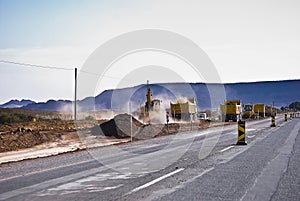 Heavy Duty Road Construction In Progress