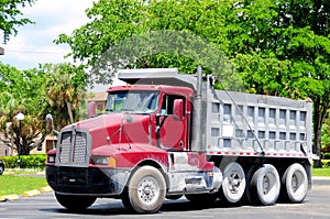 Heavy duty truck in parking lot