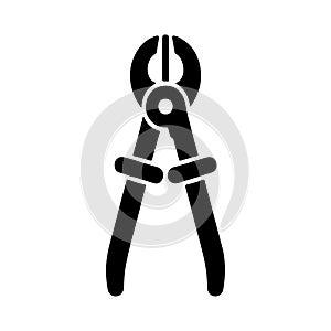 Heavy duty wire rope cutter solid icon