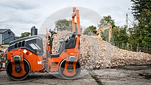 Heavy equipment at a construction site.