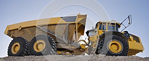 Heavy Equipment Dump Truck Wide Stitched Pano