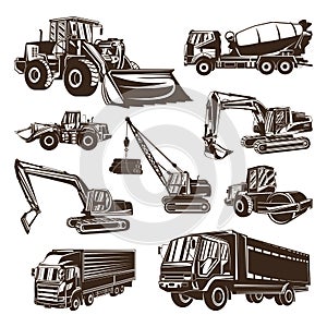 Heavy equipment Logo design Vector. Heavy equipment Logo template. Illustration