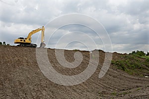 Heavy Equipment Strips Vegetation