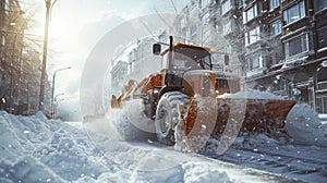 Heavy Equipment Used to Clean and Remove Snow from City Streets, Sidewalks, and Roads