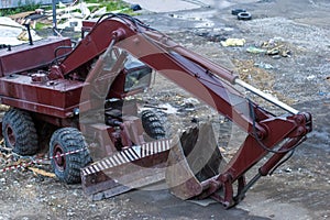 Heavy excavator on the construction site