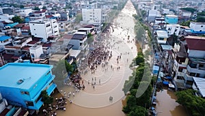 Heavy flooding from monsoon rain