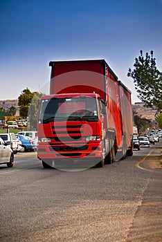 Heavy Goods in Transit - Red Lorry