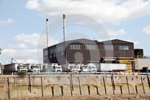 Heavy Goods Trucks At A Dispatch Depot