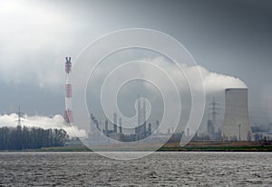 Heavy industrial smoke and vapor photo