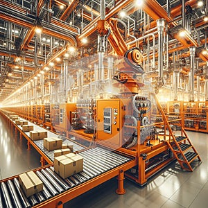 Heavy Industry inside: Automatic packing line machinery.