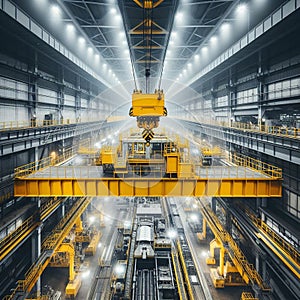 Heavy Industry inside: Crane bridge machinery.