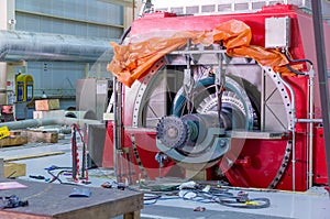 Heavy industry machinery under construction