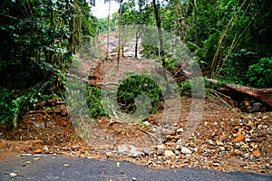 Heavy landslides happened in the Nedumpoyil Ghat in Kerala