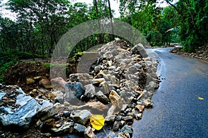 Heavy landslides happened in the Nedumpoyil Ghat in Kerala