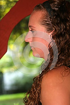 Heavy-Lidded Teen Girl In Profile