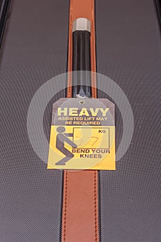 Heavy Luggage tag on a bag