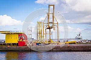 Heavy machinery in docks