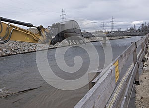 heavy machinery for earthworks and building project