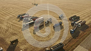 Heavy machinery at farm field.