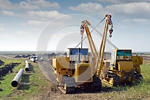 Heavy machinery and gas pipeline