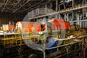 Heavy machinery inside power plant