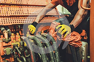 Heavy Machinery Mechanic Performing Pneumatic System Maintenance