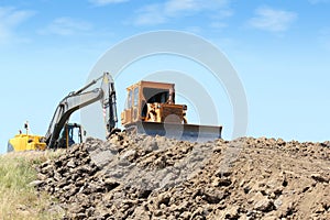 Heavy machinery on road construction