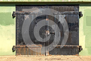 Heavy metal door at Battery Spencer