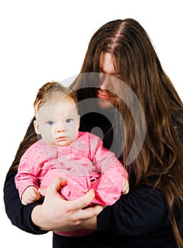 Heavy metal father singing lulaby to his son