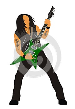 Heavy metal guitarist photo
