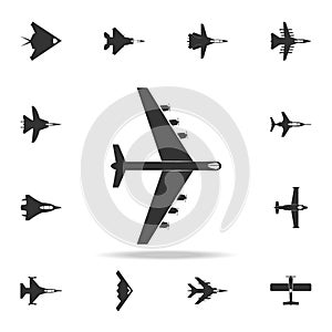 heavy military aircraft icon. Detailed set of army plane icons. Premium graphic design. One of the collection icons for websites,