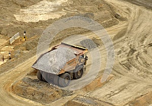 Heavy mining equipment truck