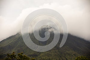 Heavy mist over Arenal Volcano, Costa Rica