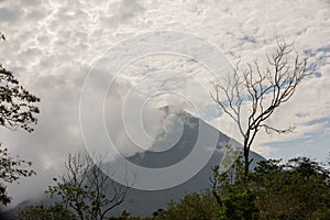 Heavy mist over Arenal Volcano, Costa Rica