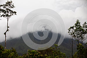 Heavy mist over Arenal Volcano, Costa Rica