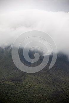 Heavy mist over Arenal Volcano, Costa Rica