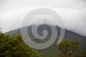 Heavy mist over Arenal Volcano, Costa Rica