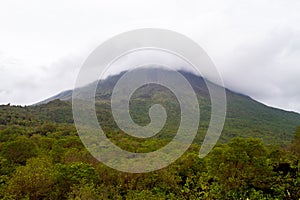 Heavy mist over Arenal Volcano, Costa Rica