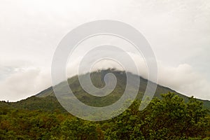 Heavy mist over Arenal Volcano, Costa Rica