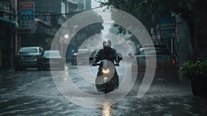 Heavy Monsoon Rains Flood Asian City Streets