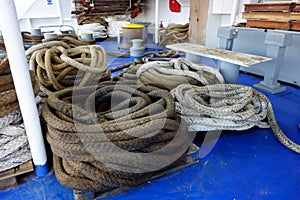 Heavy Mooring Ropes, Greek Ferry