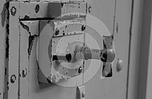 Heavy prisondoor which is locked