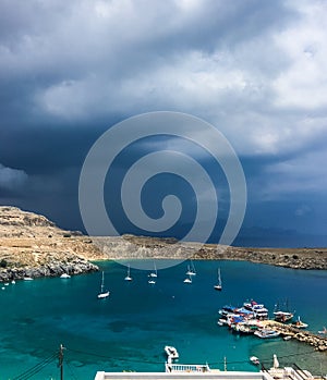 Heavy rain approch to the Village,clouds hane full the sky