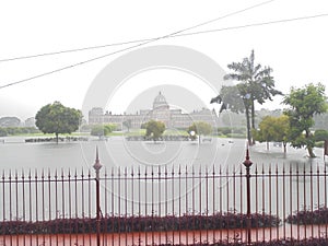 HEAVY RAIN FALLING IN COOCHBEHAR RAJBARI GROUND